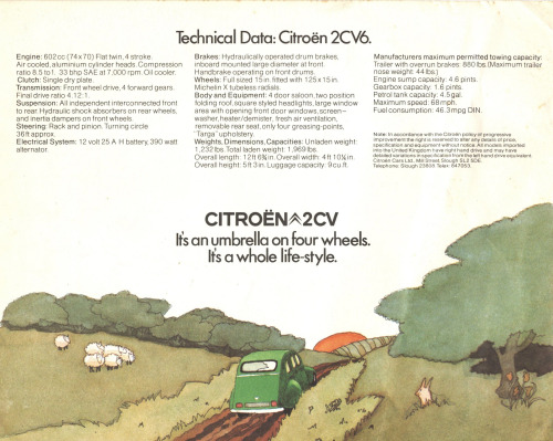 2CV folder for the british market, 1971. Unknown artist. Agency Delpire for Automobiles Citroën, Fra