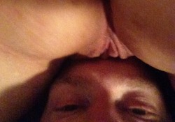 hisdirtyangel62:  Hahaha….my pussy on J’s head 😄~H http://Hisdirtyangel62.tumblr.com Probably just after grinding on my face😍 -J