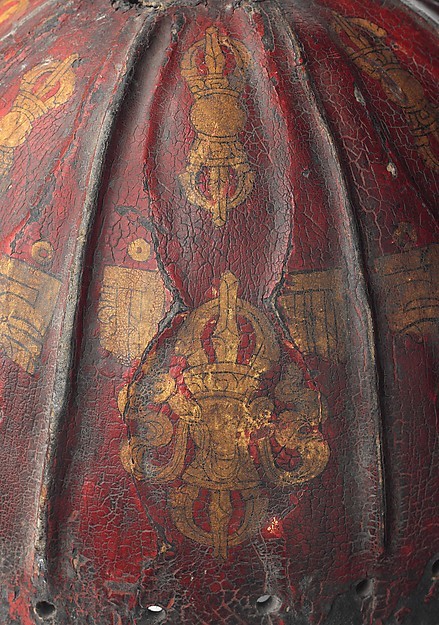 Ceremonial Helmet BowlDate: 15th–17th centuryCulture: TibetanMedium: Leather, gold, shellac, p