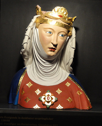 Reconstructed bust of Kunigunde of Luxembourg, Holy Roman Empress from the fascade of Basel Minster,