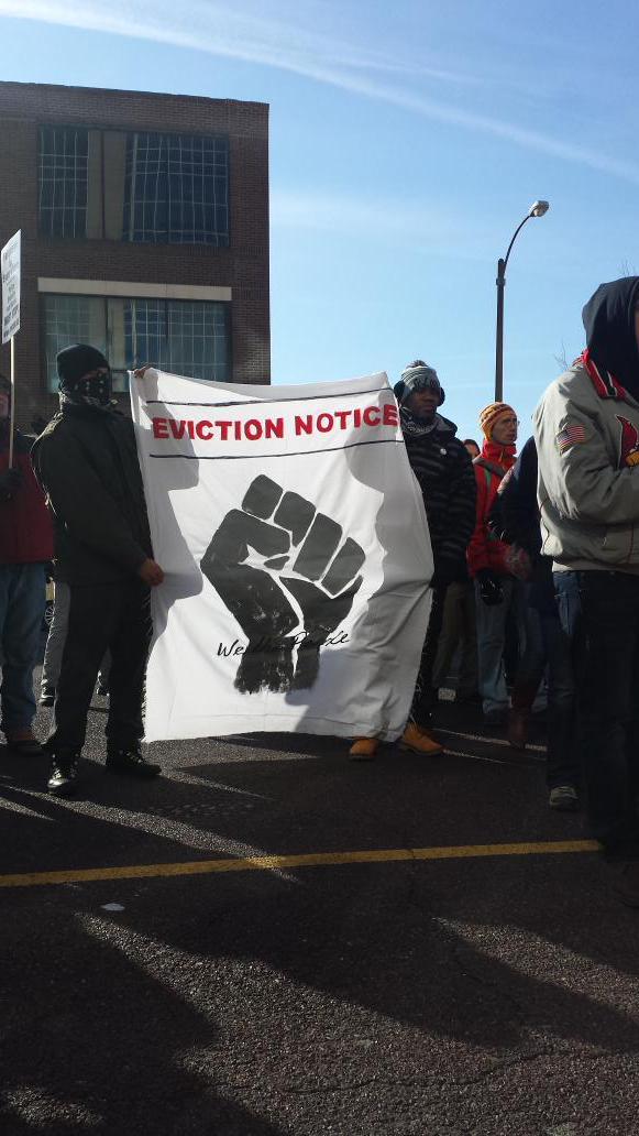 actjustly:  The protestors have issued an eviction notice to the St Louis Metro Police