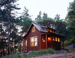 jeremylawson:  A 400 square feet cabin on Orcas Island, Washington. Designed by Vandervort Architects.