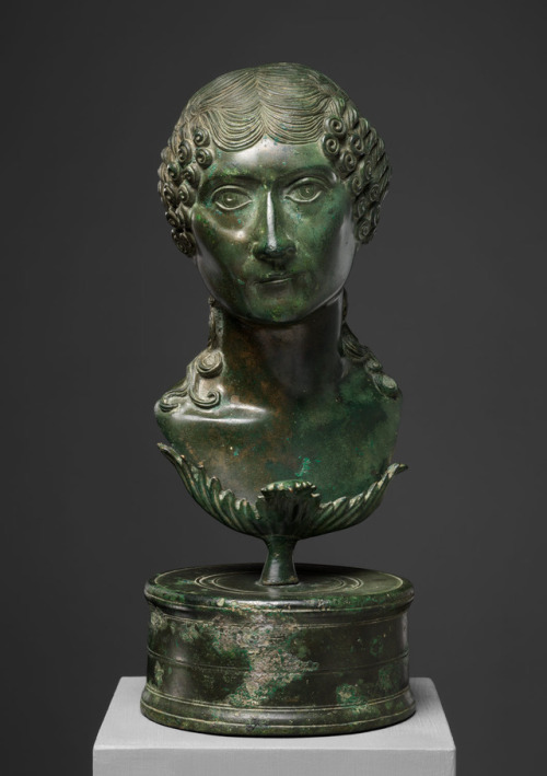 sadighgallery:Bronze Portrait Bust of a Roman Matron. Early Imperial, Julio-Claudian ca. A.D. 20–50T