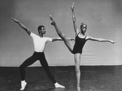 bleachdad:  African American male and female dancers perform ballet at the Dance Theatre of Harlem in New York in 1965 