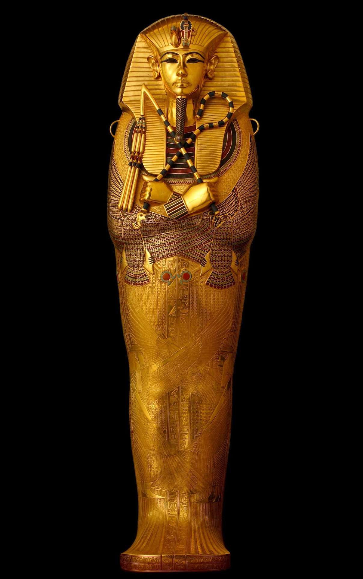 magictransistor:  The solid gold coffin of Pharaoh Tutankhamun. 
