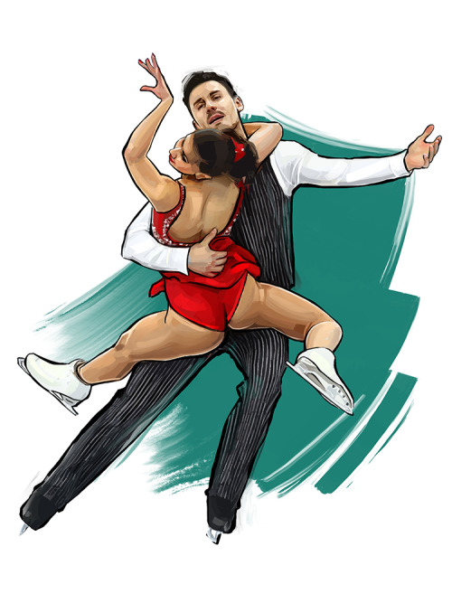 Some paintings of pair skaters and ice dancers I did during the last couple of months. The selection