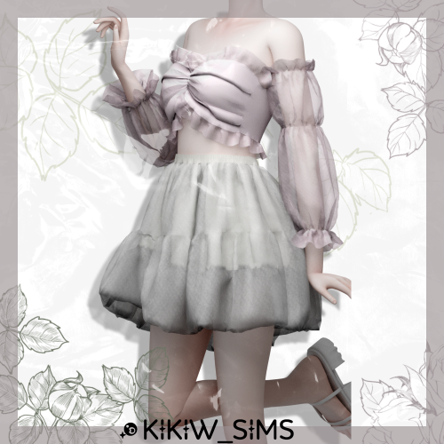 [KIKIW]Spring organza suit*New mesh*5 colors*Base game compatible*Female*HQ textures*Custom thumbnai