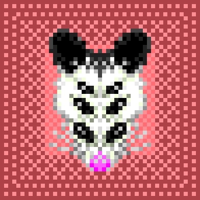 artrsomething:Six eyed pixel opossum I made in Paintbrush