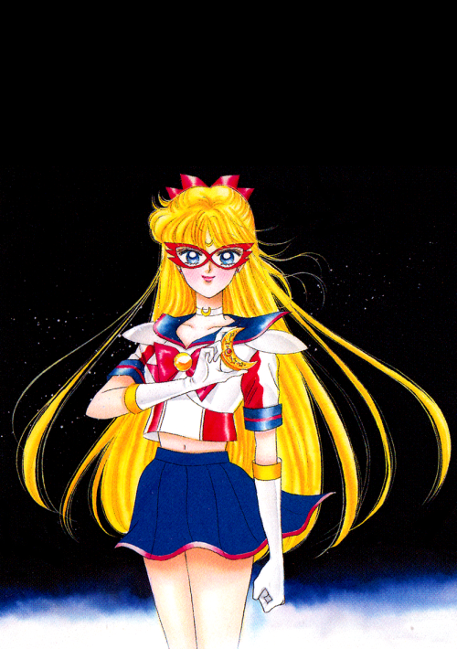 sailorfailures:Naoko Takeuchi ✖ Black BackgroundsIt’s common for magical girls to be pictured agains