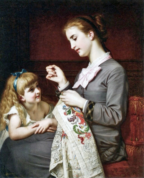 ڿڰۣ—☸ڿڰۣ—✨✨Hugues Merle ~ The Embroidery Lesson ~ 1862