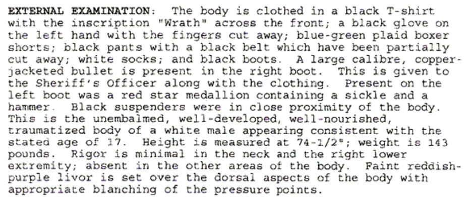 Beb on Tumblr: Dylan Klebold’s autopsy report: Eric Harris’s autopsy ...