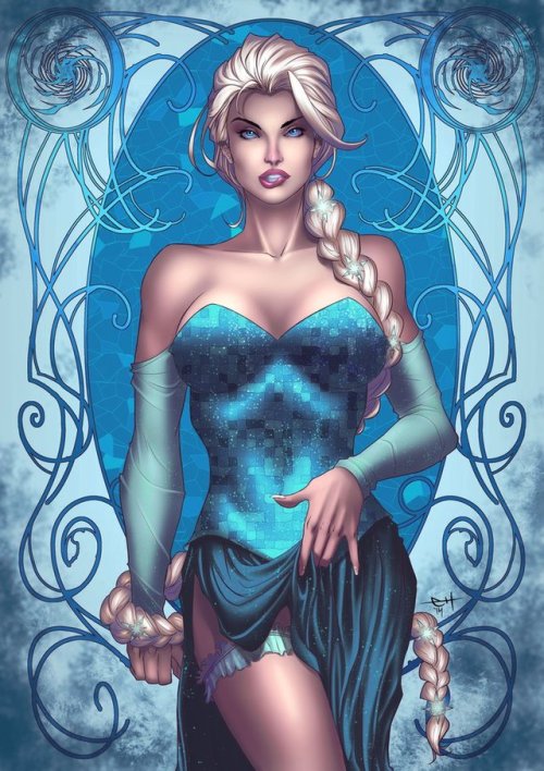 fairy34tales: Queen Elsa/ Princess Anna by eHillustrations