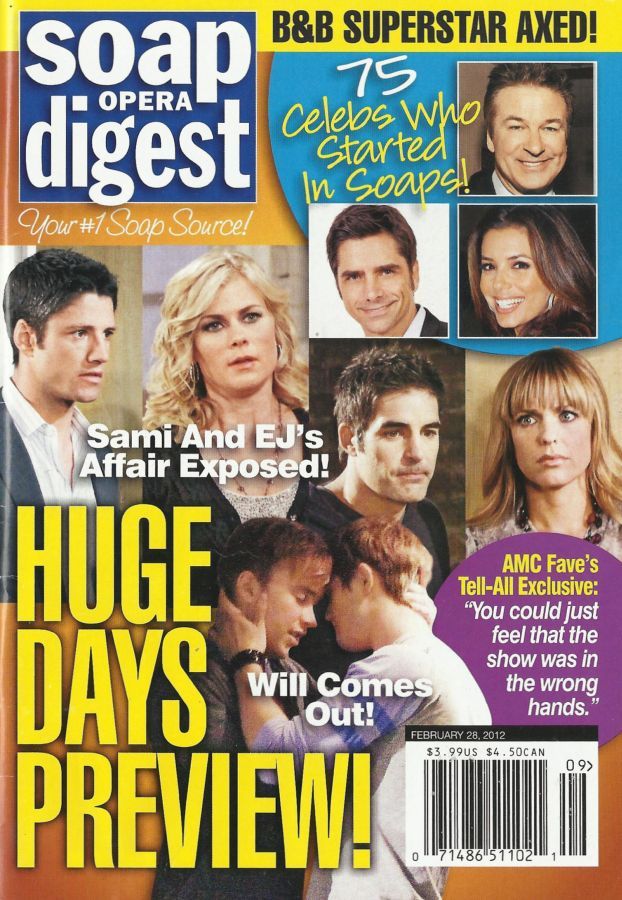 Classic SOD Cover Date: February 28, 2012
James Scott, Alison Sweeney, Galen Gering, & Arianne Zucker (EJ, Sami, Rafe, & Nicolei, DAYS OF OUR LIVES)
(bottom) Chandler Massey & Jesse Kristofferson (Will & Neil, DAYS OF OUR LIVES)
(top) Alec Baldwin...
