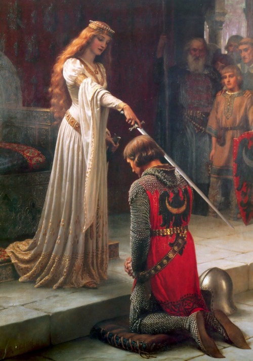 The Accolade by Edmund Blair Leighton, 1901. 182 x 108 cm; oil on canvas.