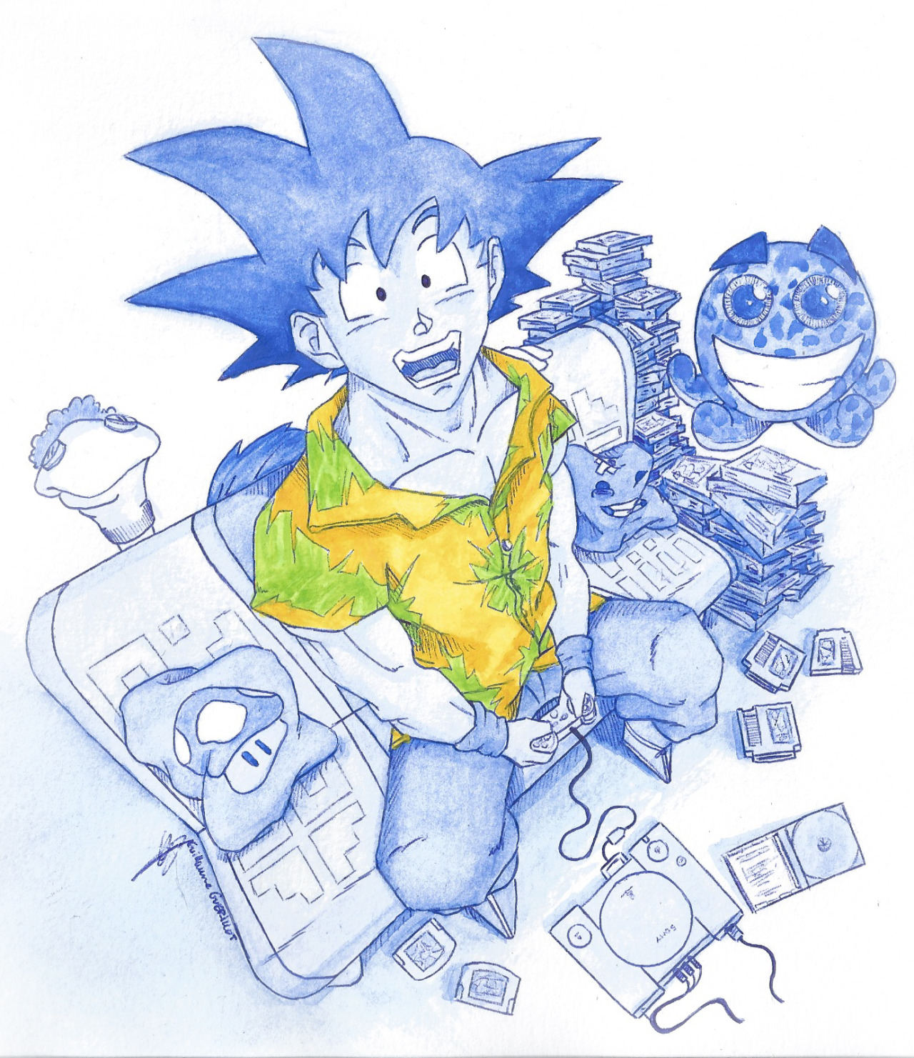 dragon-dragonball-dragonballz:guillaumeguerillot:  Fanart au Joueur du GrenierLa