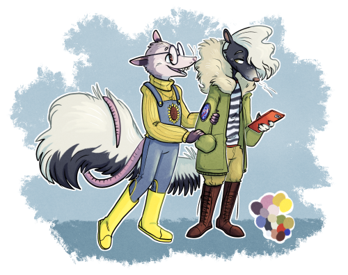 roseyhyena:I had a dream about two very fashionable lesbian furries and finally got to drawing them 