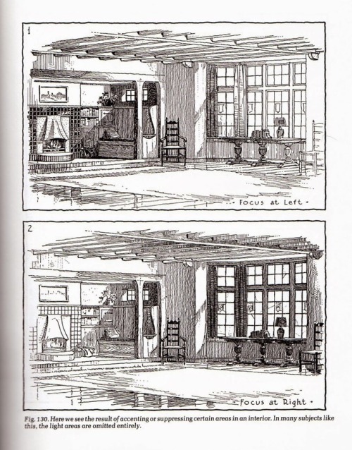 talesfromweirdland:Tips on composition, from the book, Rendering In Pen and Ink.
