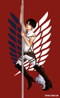 tobyness:  Shingeki no Kyojin AU where Levi is a pole dancing stripper and Espurr is his partner….or something like that.