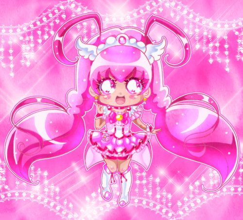 tilde-heart: crybaby-hero:Chibi Cure Happy by me &lt;3 I hope you like it :3 [Image description: