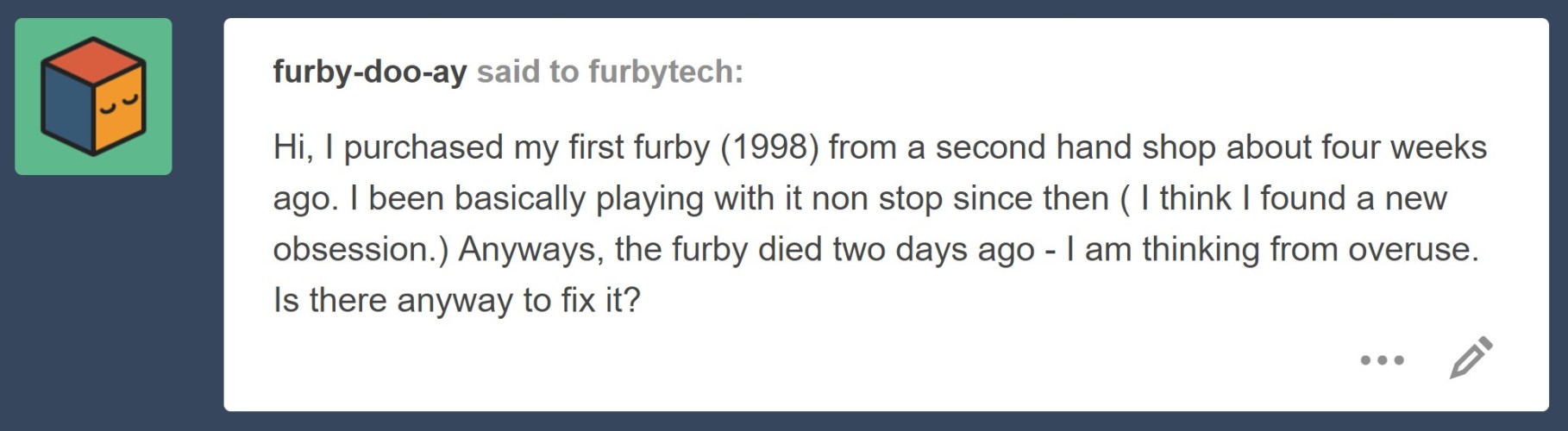 Fix a 1998 Furby that won't wake up or start up (without