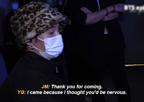 Yoongi Visiting JImin To Support Him For His Debut Solo Stage