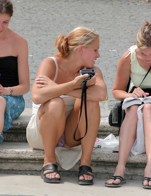 Candid sitting drunk upskirts