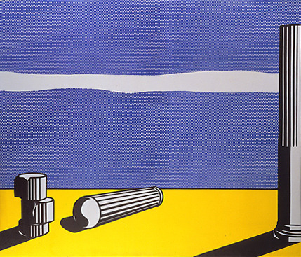 artist-lichtenstein:Ruins, 1965, Roy LichtensteinMedium: magna,oil,canvas