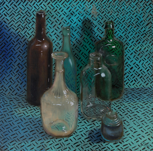 Still life with two lumps of sugar. 2016, oil on masonite, 39,5х40,5 сmStill life with six glass ves