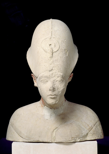 grandegyptianmuseum:    Bust of King Amenhotep IV (Akhenaten) from Tell el-Amarna.Amarna