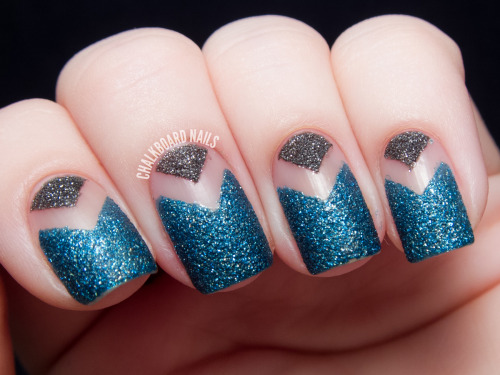 chalkboardnails: Bare Nail Textured Chevrons Nicole by OPI That’s What I MintNicole by OPI A-N