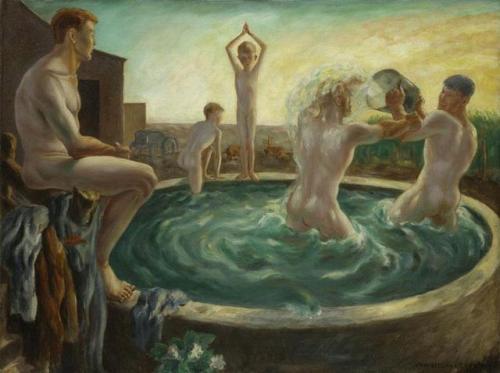 ratatoskryggdrasil:  The Bathers, John Steuart Curry, 1928  