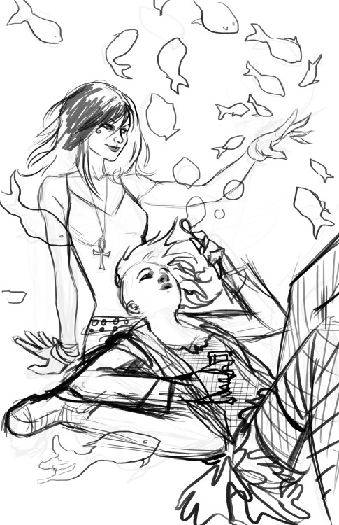 stephanie-hans:Vertigo’s Death and Delirium from sandman commission. That was fun