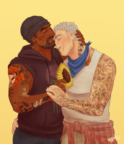 mysadtwodads:  Tattoo/flower shop AU commission  🌻  