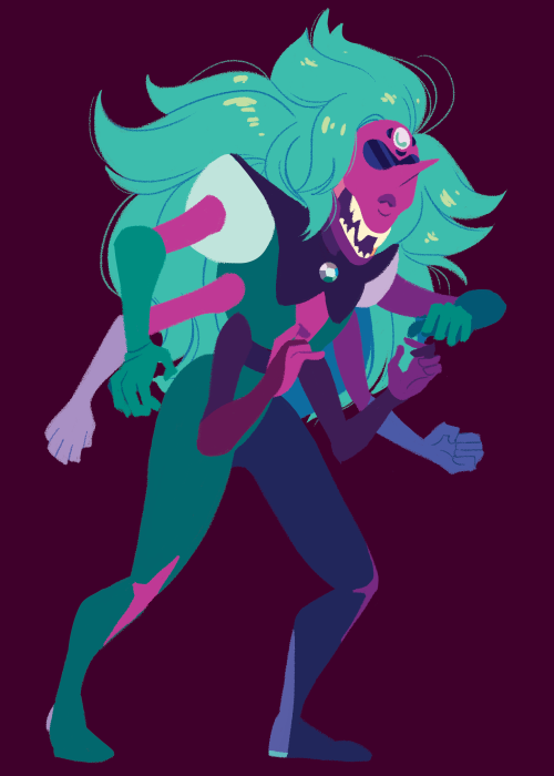 luckyblackcatxiii:  One more left and the fusions will be complete! I really like how Alexandrite’s hair color came out in this. 