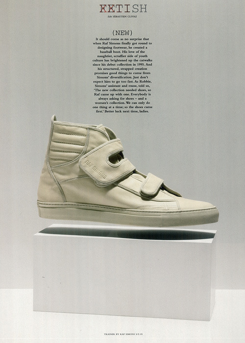 Simons — rafsimons-archive: Velcro hi-top...