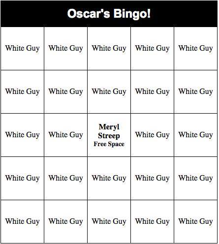 queen-of-evrything:  I got so excited about the Oscar noms that I made this fun little bingo game for the big night! 