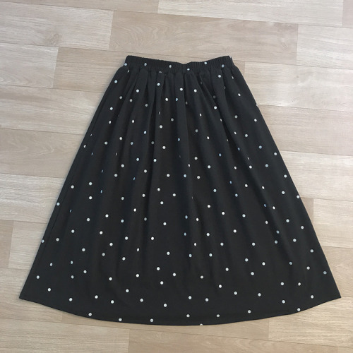  White Dots Long Skirt 