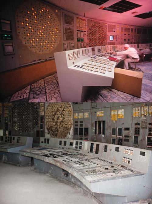 lacecollar:  scienceyoucanlove:  On April 26, 1986, a sudden surge of power during a reactor systems test destroyed Unit 4 of the nuclear power station at Chernobyl, Ukraine, in the former Soviet Union. The accident and the fire that followed released