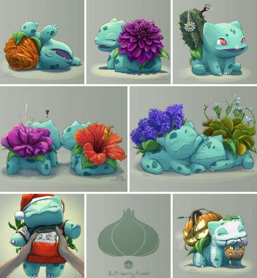 XXX butt-berry:  The whole gang from 2016butt-berry.tumblr.com/tagged/blooming-bulbasaur photo