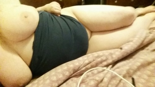 shy-blonde87:  Just laying here by myself 