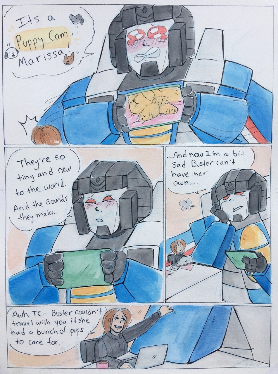 stuffedart:  A comic where Marissa and TC give up on work and watch dog videos…Story