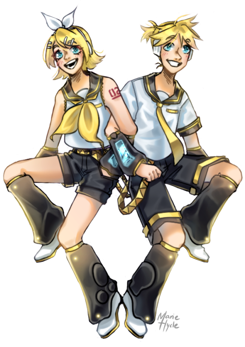 mariehydecreations:Happy birthday to these two!!!My part for the @100kagaminecollab ^^