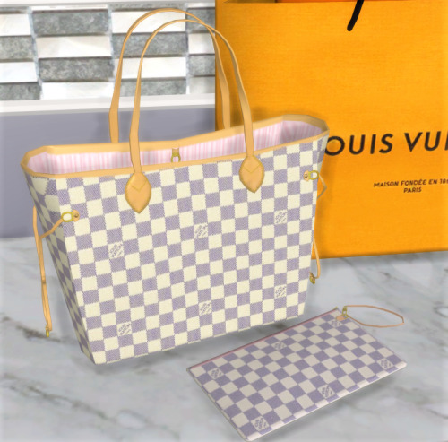 platinumluxesims:   LV NEVERFULL TOTE + POCHETTE (DAMIER AZUR)  First CC of the Month now on my Patr