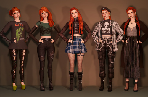 @simchronized​‘s Lookbook Challenge: PunkHorror Punk: hair // earrings // top // gloves // pants  (k