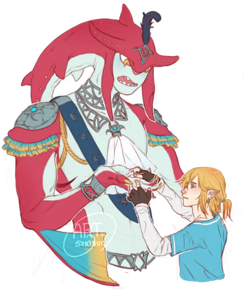 sarybuu: My dumb contribuition, time for Link to cheer up Sidon. (And don’t worry, shark teeth