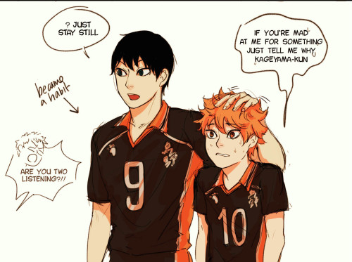 Porn Pics noranb-artstuffs:  Kageyama grabs Hinata’s