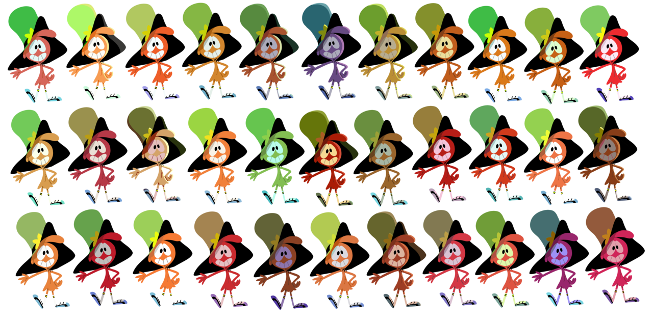 carmelvardi:These are all the different color palettes Wander has in the theme song