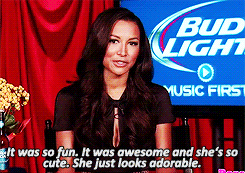 quinngron:Naya on Heather Morris’ baby-to-comeo<–<