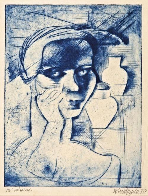 dentelledeperle: Woman with vase , 1927 Gyula Hincz (Hungarian, 1904–1986)