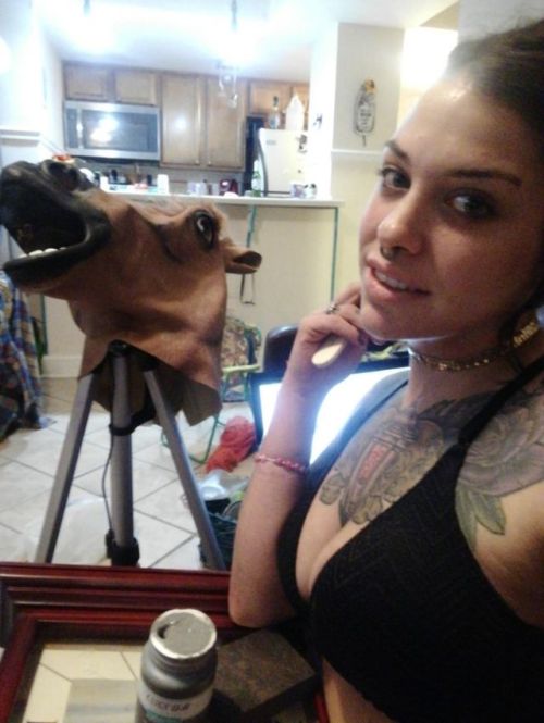 Just hanging out with this horse mask&hellip;.. It is def turning me on!